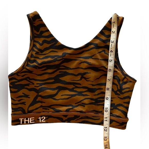 Brown & Black Zebra Print Workout Top Elastic Size S. Great Condition! The 12. - Picture 6 of 8